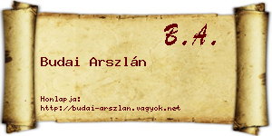 Budai Arszlán névjegykártya